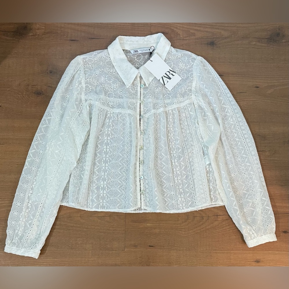 ZARA ROMANTIC EMBROIDERED SHIRT
Color: Ecru * Size: XL